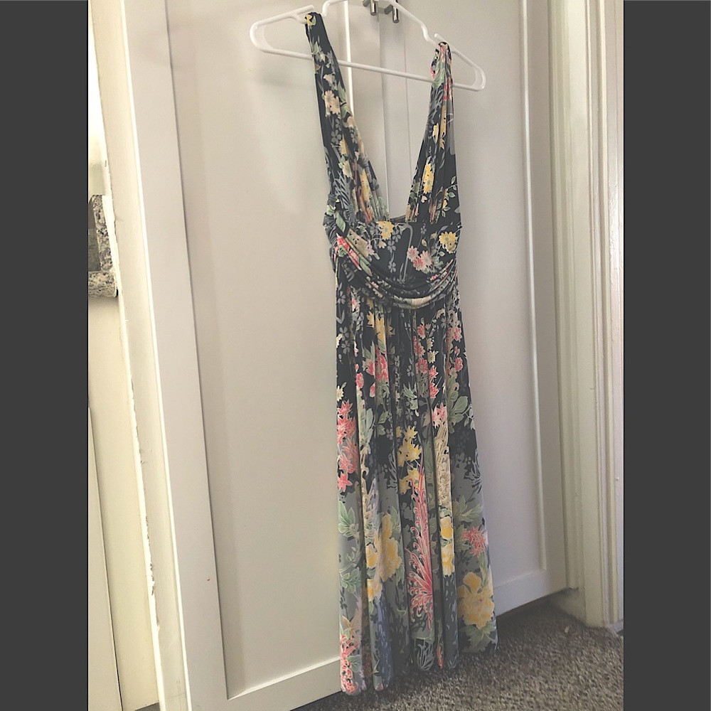 SOLD Vintage retro floral midi dress